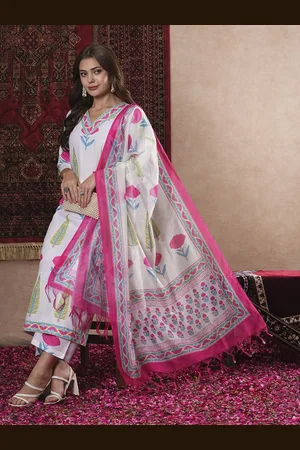 DIVASTRI Women Ethnic Motifs Printed Regular Kurta with Palazzos & With Dupatta