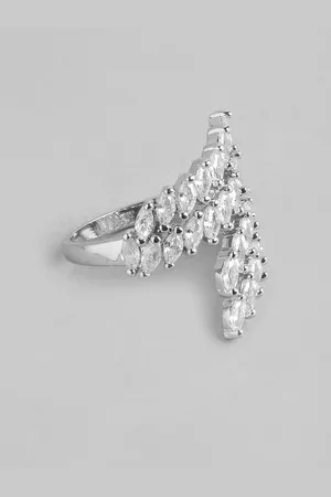 DressBerry Women Stone-Studded Adjustable Finger Ring