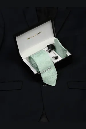 MUTAQINOTI Men Micro Silk Necktie Accessory Gift Set