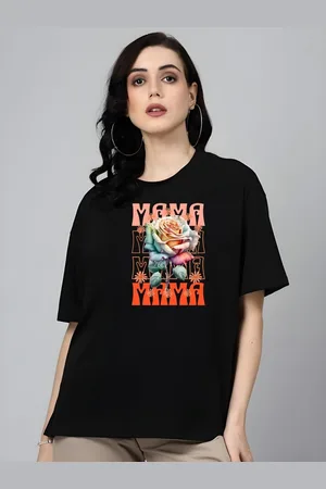 DressBerry Women Graphic Printed Round Neck Cotton Oversized T-shirt