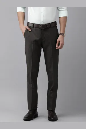 Arrow Men Tailored Fit Mid-Rise Checked Trousers
