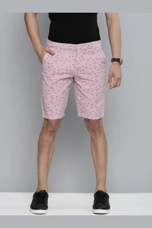 The Indian Garage Co Men Purple Cotton Printed Slim Fit Regular Shorts