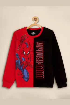 Kidsville Boys Red Spiderman Printed Sweatshirt