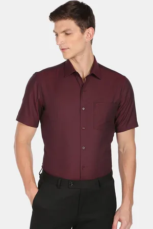 Arrow Men Regular Fit Solid Cotton Formal Shirt