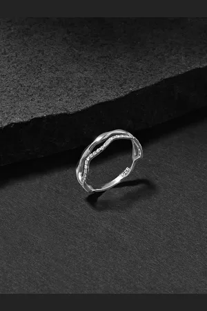 Accessorize 925 Sterling Silver Cubic Zirconia Studded Finger Ring
