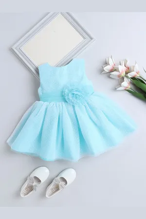 The Magic Wand Girls Polka Dots Printed Fit - Flare Dress