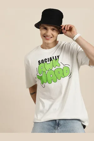 HERE&NOW Men Typography Printed Pure Cotton T-shirt
