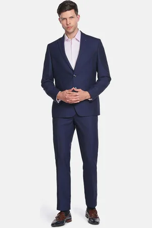 Arrow Men Self Design Single-Breasted Formal Suit