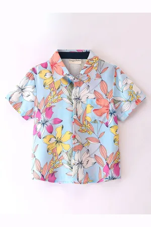 CrayonFlakes Boys Opaque Floral Printed Casual Shirt