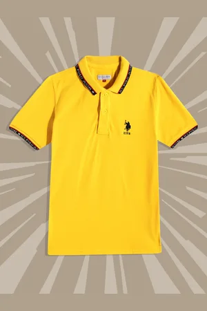 Ralph Lauren Boys Yellow Polo Collar Pure Cotton T-shirt
