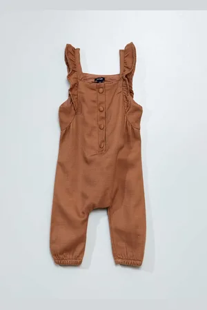 KIABI Girls Cotton Square-Neck Romper