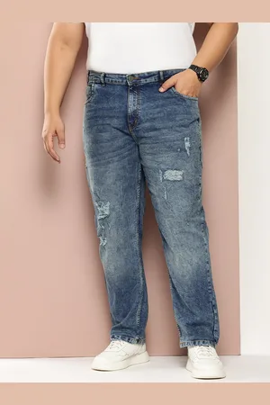 Sztori Plus Size Men Relaxed Fit Low Distress Light Fade Jeans