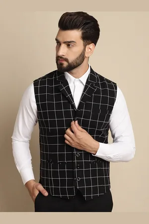 Even Checked Single Breasted Waistcoat