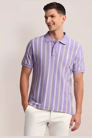 U.S. Polo Assn. Men Striped Polo Collar Slim Fit T-shirt