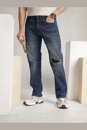 WROGN Men Anti Fit Low Distress Light Fade Stretchable Jeans