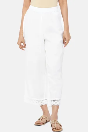 Pantaloons Women White Regular Fit Solid Culottes