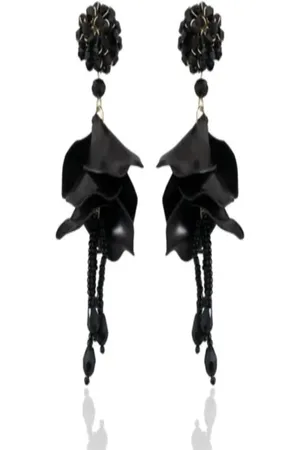 DIVASTRI Gold-Plated Artificial Beads Beaded Contemporary Shaped Drop Earrings