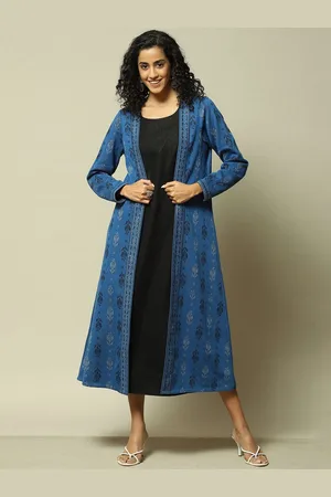 Rangriti Ethnic Motifs Print Formal A-Line Midi Dress
