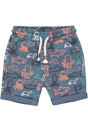 Mothercare Boys Blue & Coral Printed Pure Cotton Regular Fit Regular Shorts