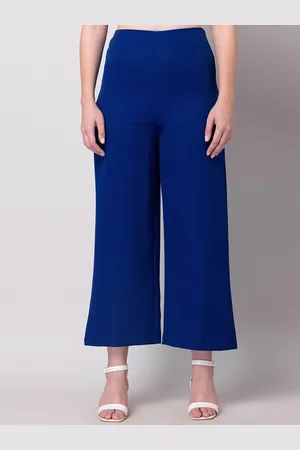 FabAlley Women Blue High-Rise Parallel Trousers