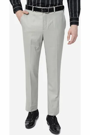 Metal Men Mid-Rise Flat-Front Plain Slim Fit Formal Trousers
