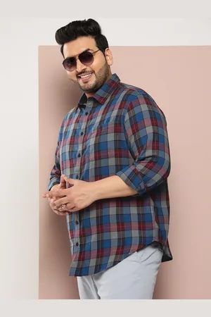 Sztori Men Plus Size Pure Cotton Checked Casual Shirt