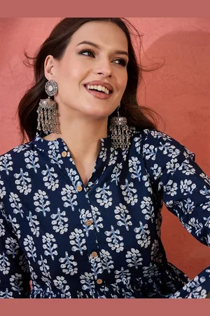 Sangria Printed Pure Cotton Tops