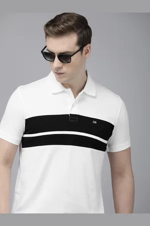 Arrow Pure Cotton Colourblocked Polo Collar Casual T-shirt