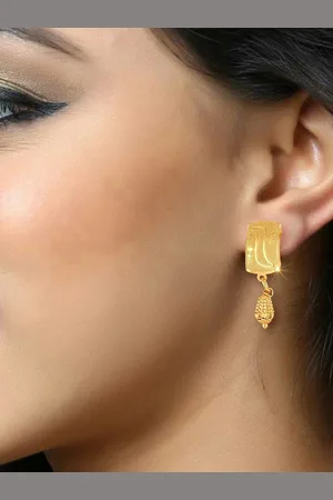 DIVASTRI Gold Plated Contemporary Drop Earrings
