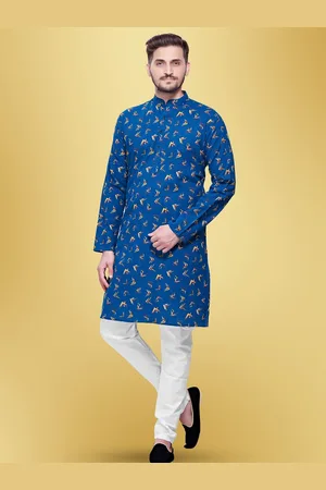 SHIWAM ETHNIX Geometric Printed Mandarin Collar Regular Kurta with Pyjamas