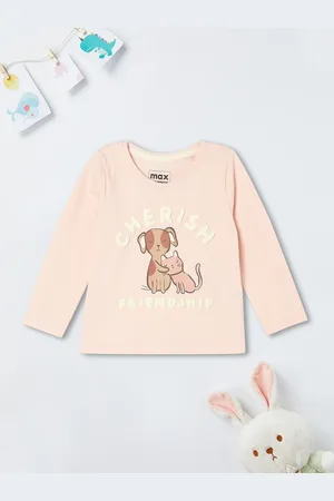 Max Collection Girls Graphic Printed Round Neck Cotton T-shirt