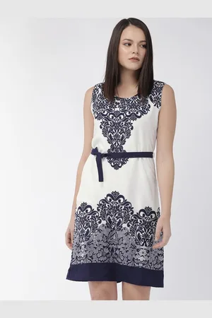 Moda Rapido Ethnic Motifs Print Crepe A-Line Dress