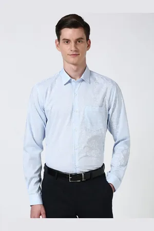 Peter England Men Spread Collar Floral Printed Cotton Slim Fit Formal Shirt