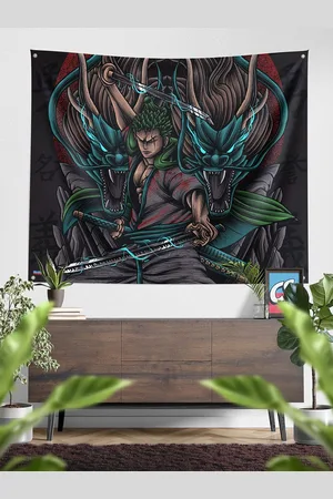 COMICSENSE Blue & Grey Anime King Printed Tapestry