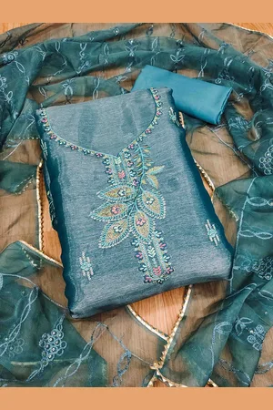 KIMISHA Embroidered Silk Chiffon Unstitched Dress Material