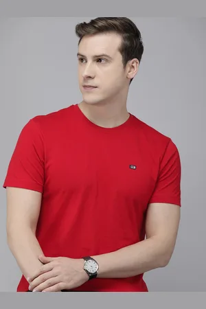 Arrow Solid Round Neck Regular Fit Pure Cotton T-shirt