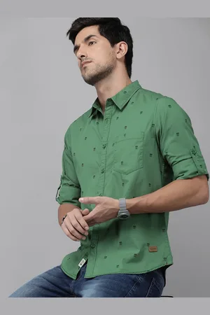 Roadster The Lifestyle Co. Men Pure Cotton Brand Logo Printed Casual Shirt