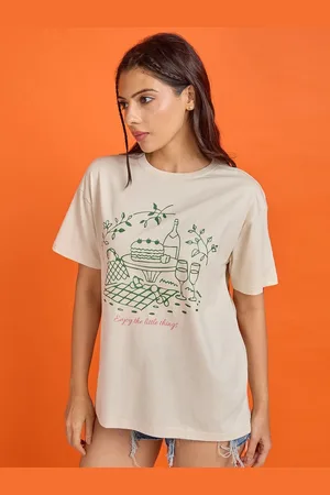 Mast & Harbour Women Graphic Printed Round Neck Cotton Relaxed Fit T-shirt