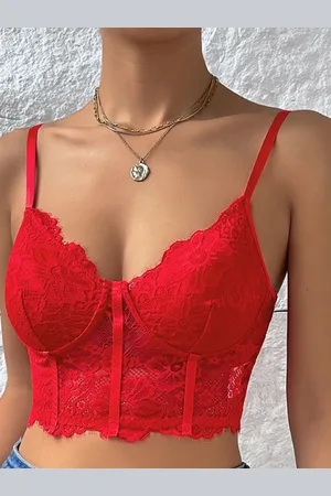 HERE&NOW Women Shoulder Straps Bralette Crop Top