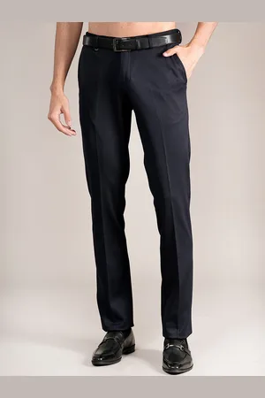 CANTABIL Men Self Design Formal Trousers