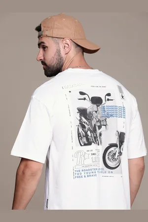 Roadster The Lifestyle Co. Men Brand Logo Printed Pure Cotton T-shirt