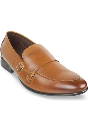 Metro Men Tan Formal Slip-On Shoes