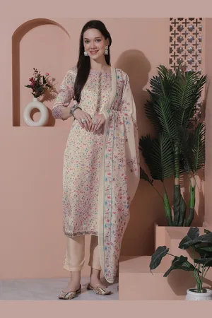 Stylee Lifestyle Floral Printed Satin Unstitched Dress Material