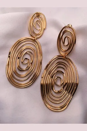 I Jewels Gold Plated Classic Chunky Drop Earrings