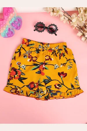 Cutiekins Girls Floral Printed Mid-Rise Shorts