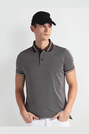 Arrow Printed Polo Collar Cotton T-shirt