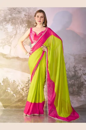 Kalista Colourblocked Pure Georgette Ready to Wear Saree