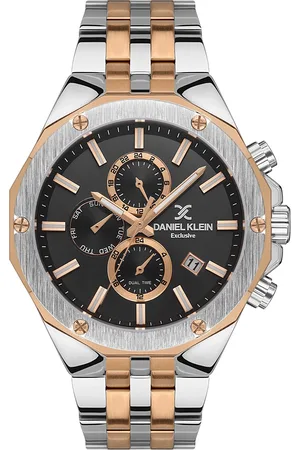 Daniel Klein Men Patterned Dial & Metal Straps Analogue Watch DK.1.13531-4