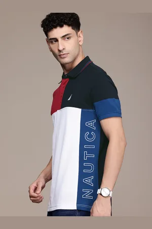 Nautica Colourblocked Polo Collar Casual T-shirt