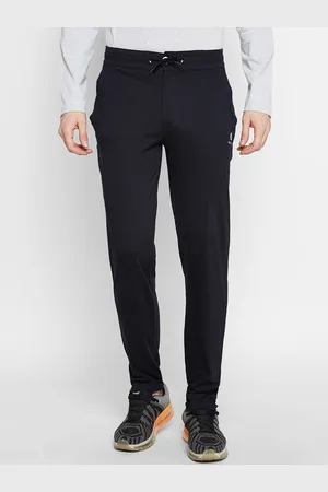 BODYACTIVE Men Blue Solid Regular-Fit Trackpants